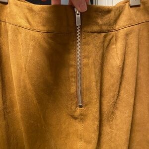 Tan Suede Skirt with Zipper